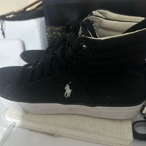 Ralph Lauren Black and White High-Top Sneakers